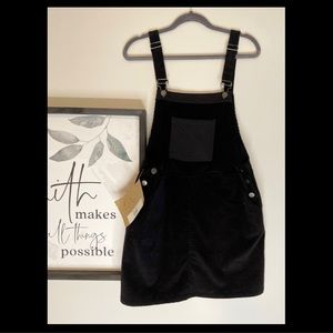 KORÍ AMERICA Black Corduroy Overall Dress